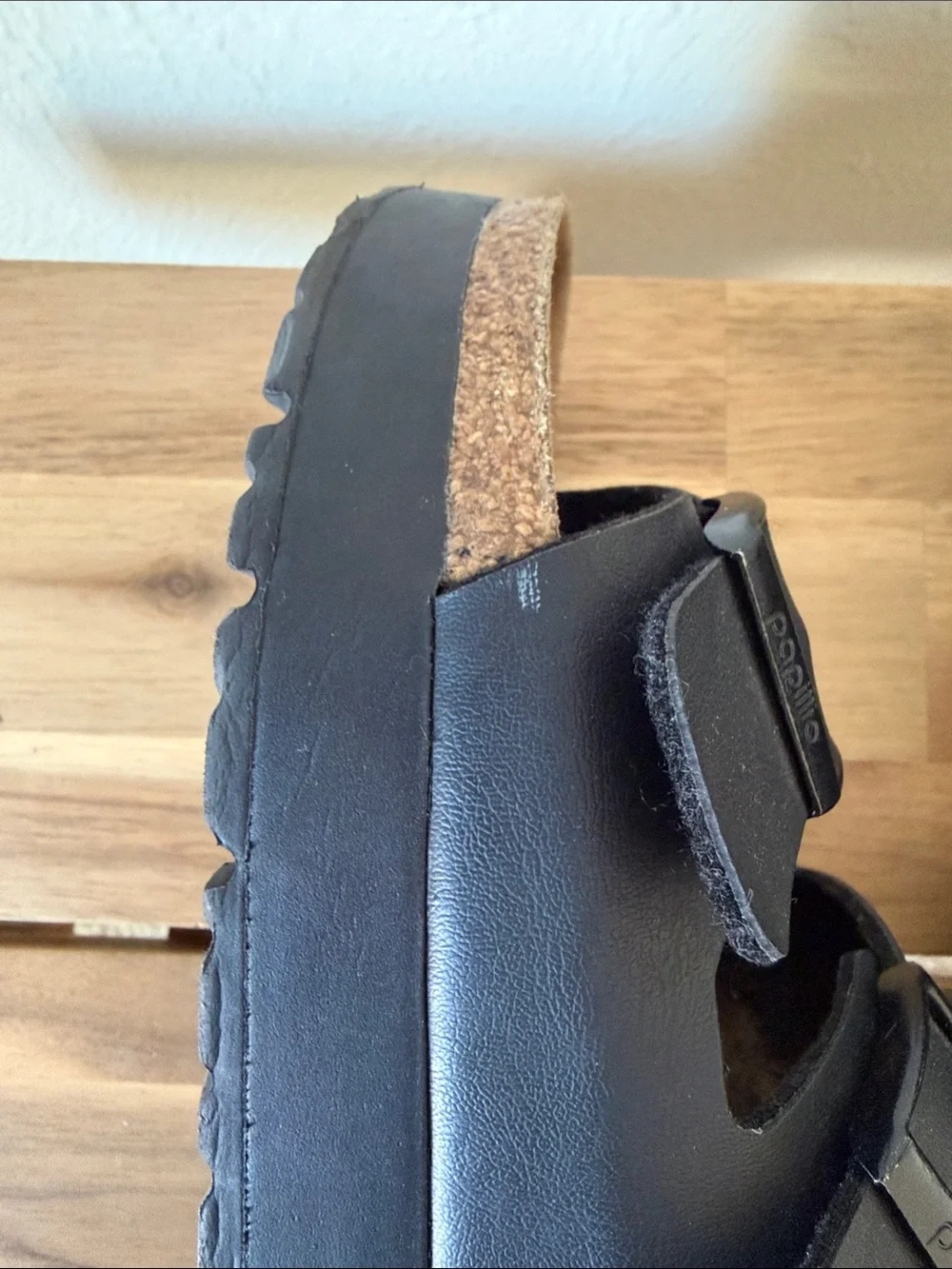 Birkenstock Papillio Platform Black Two-Strap Sandals